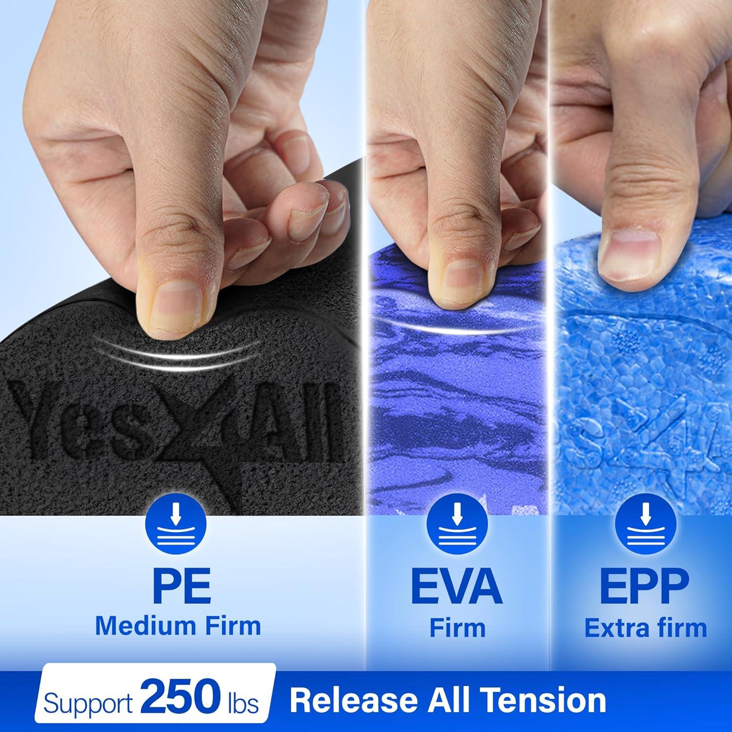 imageYes4All Half Foam Rollers Soft Density Round PE Foam Roll for Back Massage Yoga Exercise 36 inches