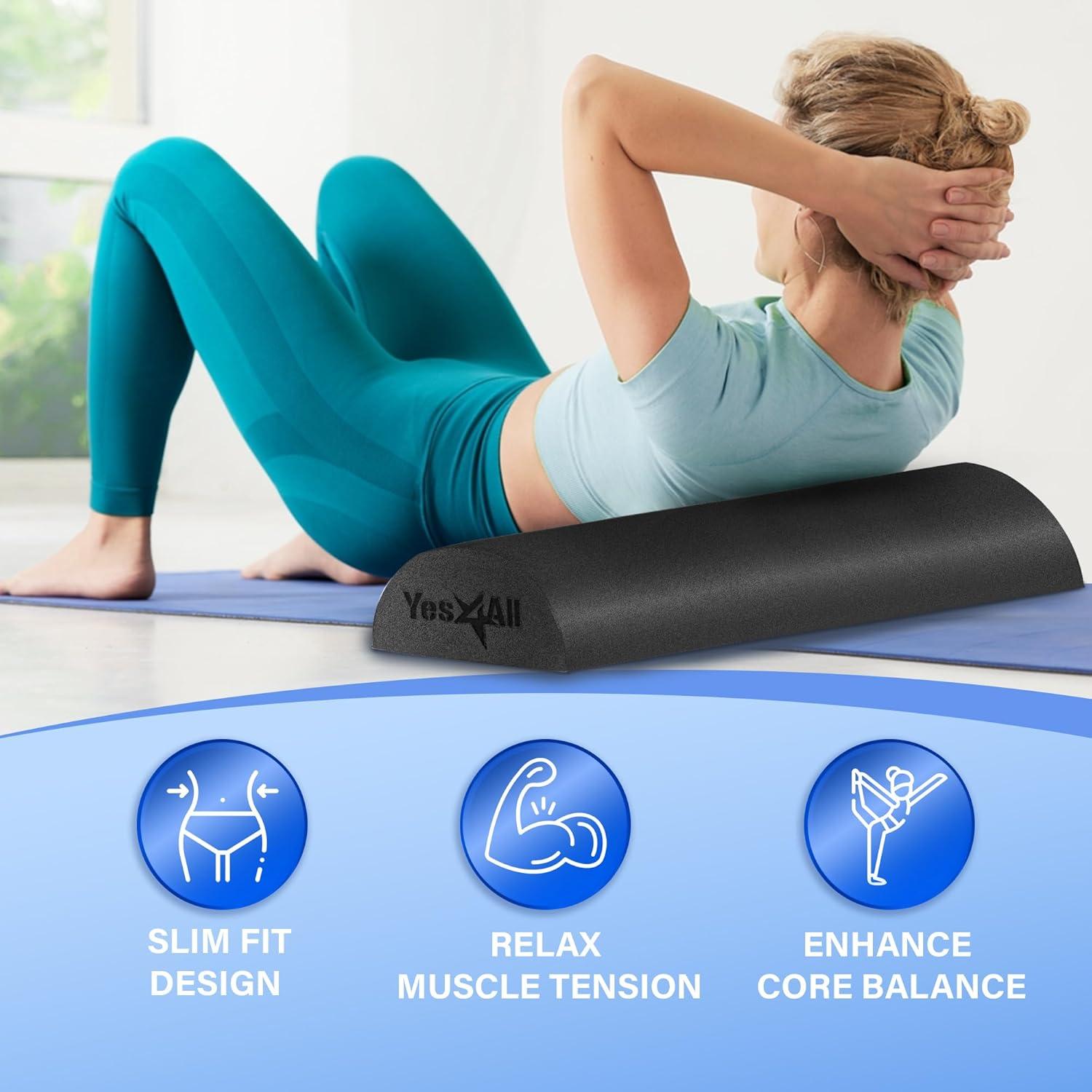 imageYes4All Half Foam Rollers Soft Density Round PE Foam Roll for Back Massage Yoga Exercise 36 inches