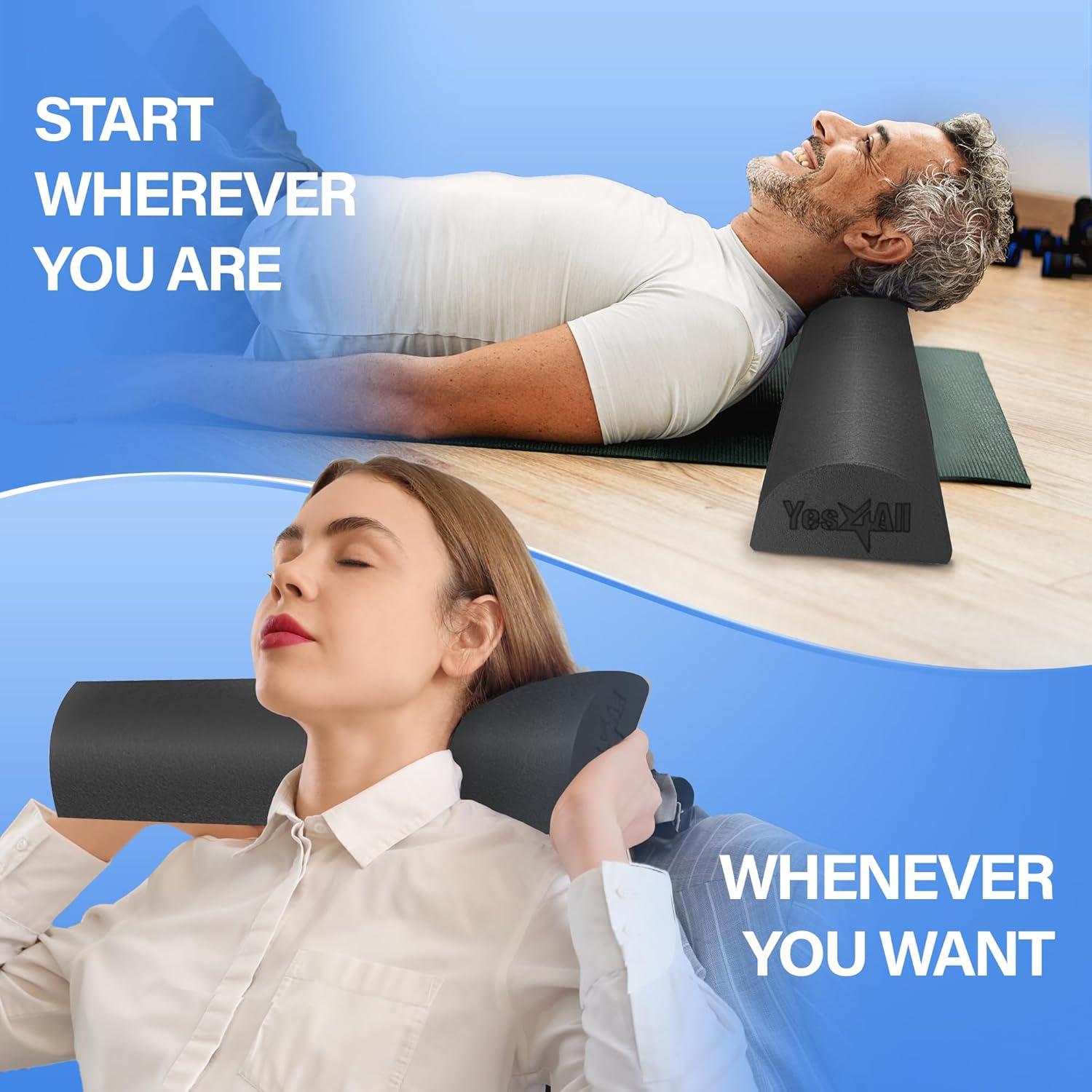 imageYes4All Half Foam Rollers Soft Density Round PE Foam Roll for Back Massage Yoga Exercise 36 inches