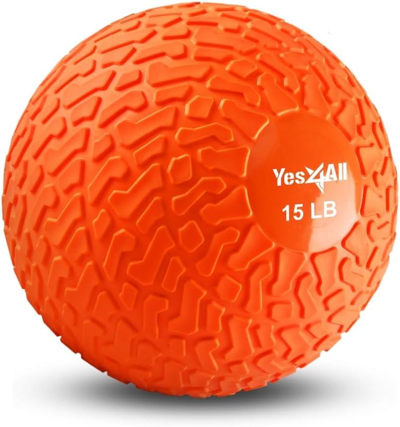 imageYes4All Slam Balls 1040lb Weighted Ball Weight Durable PVC Sand Filled Workout Dynamic Slam Ball for Core StrengthenOrange Beast