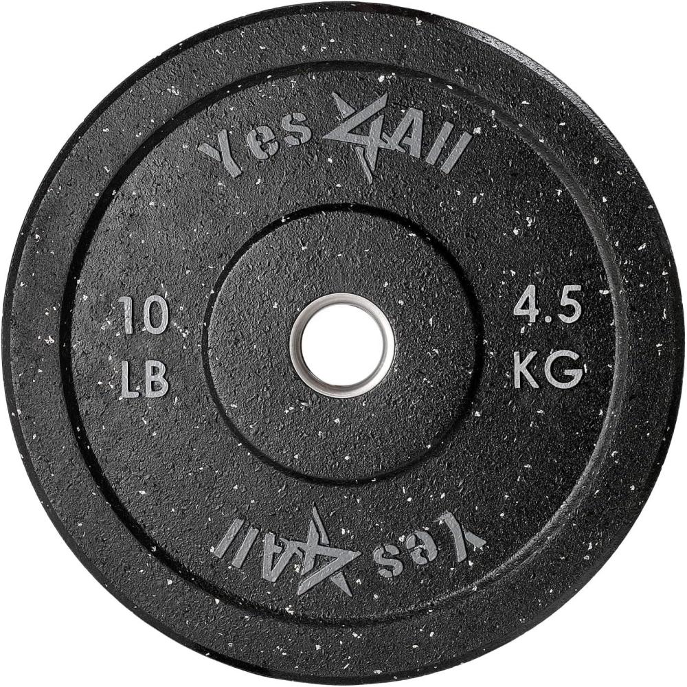 imageYes4All 2quot Bumper Plate 10190 LB Olympic Rubber Weight Plate with Steel Hub for WeightLifting Strength Training Home Gym Less Impact Absorb Bounce ampamp Shock Multiple Options10LB