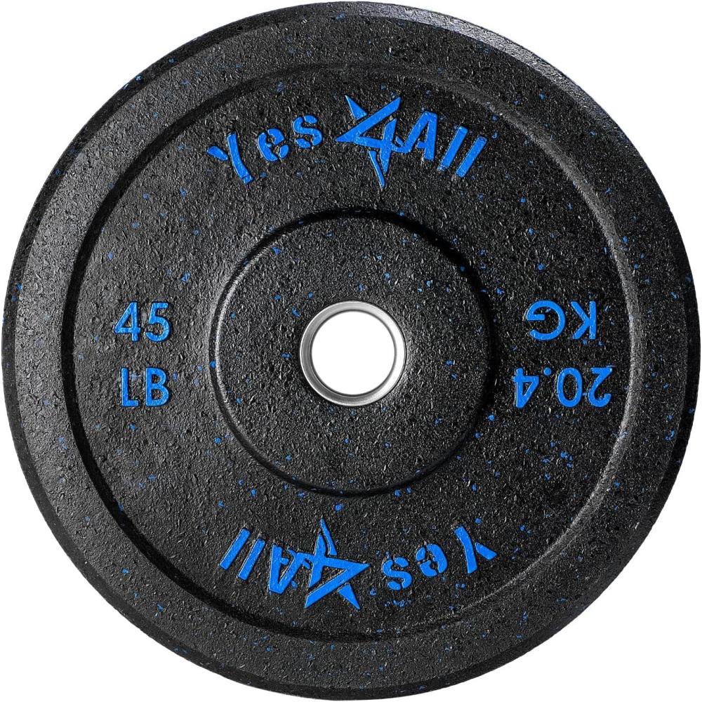 imageYes4All 2quot Bumper Plate 10190 LB Olympic Rubber Weight Plate with Steel Hub for WeightLifting Strength Training Home Gym Less Impact Absorb Bounce ampamp Shock Multiple Options45LB
