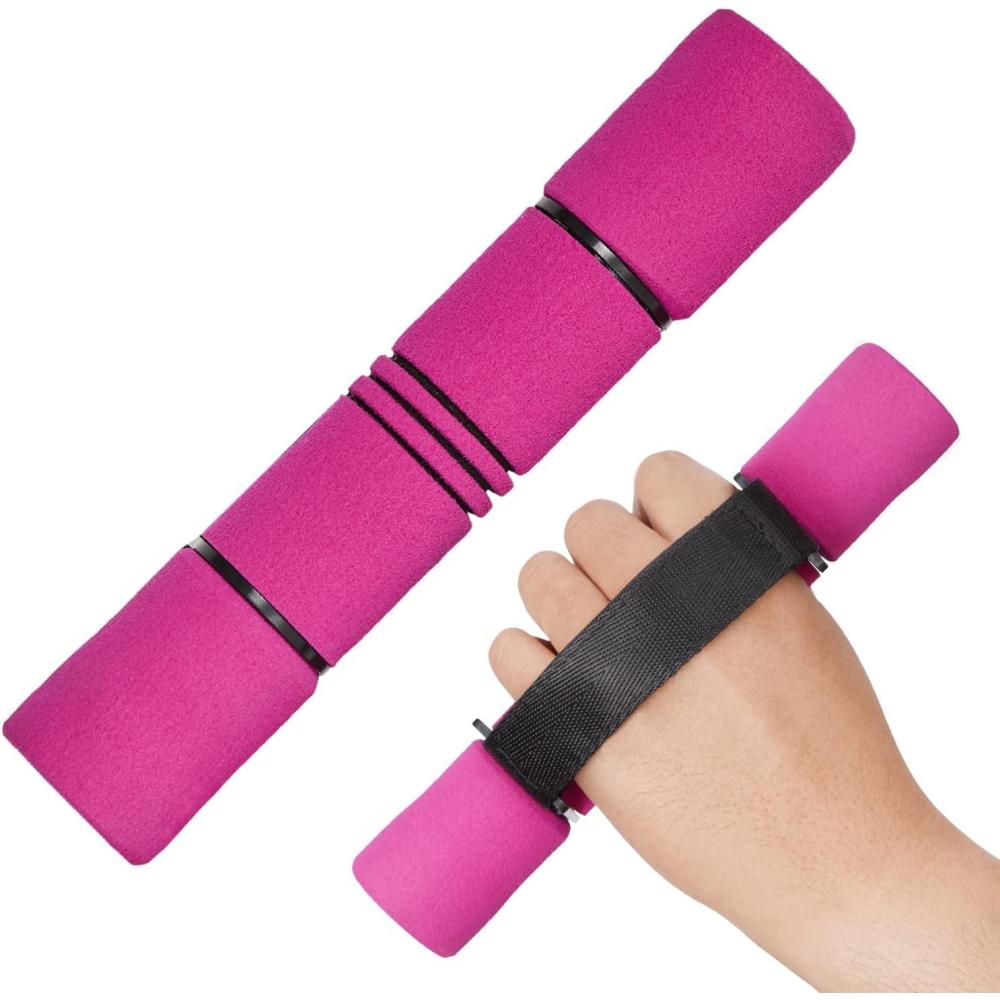 imageYes4All Adjustable Dumbbell Hand Weights Set Of 2 Perfect for Womens Walking or Travel Exercise with Adjustable Straps Foam Cover and Color Coded Weight 2lbs 3lbs or 4lbs Anti SlipSet of Hand Weights 2LBS Pink