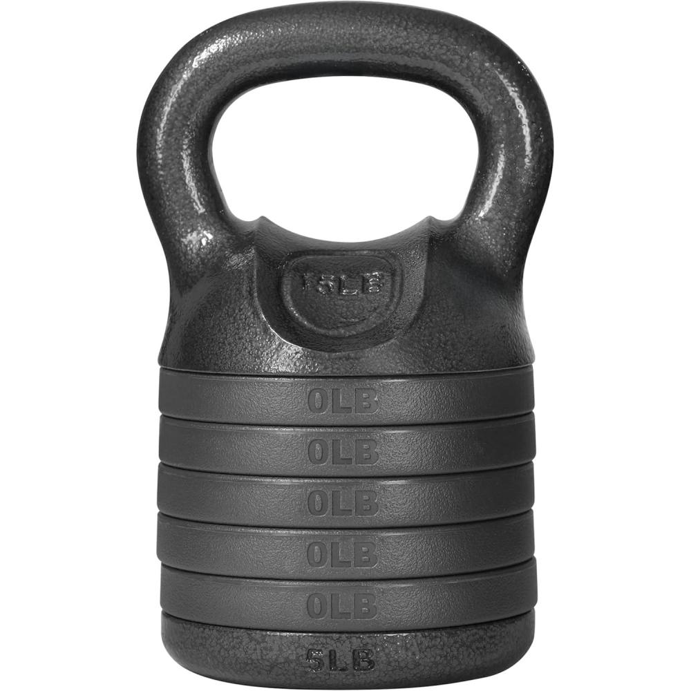 imageYes4All Adjustable Kettlebell Set 2040 LB Weight Set Solid Cast Iron Handle with Spacer Disks ampamp Secure Lock SpaceSaving Kettlebell for Home Gym Strength Training Black20lbs