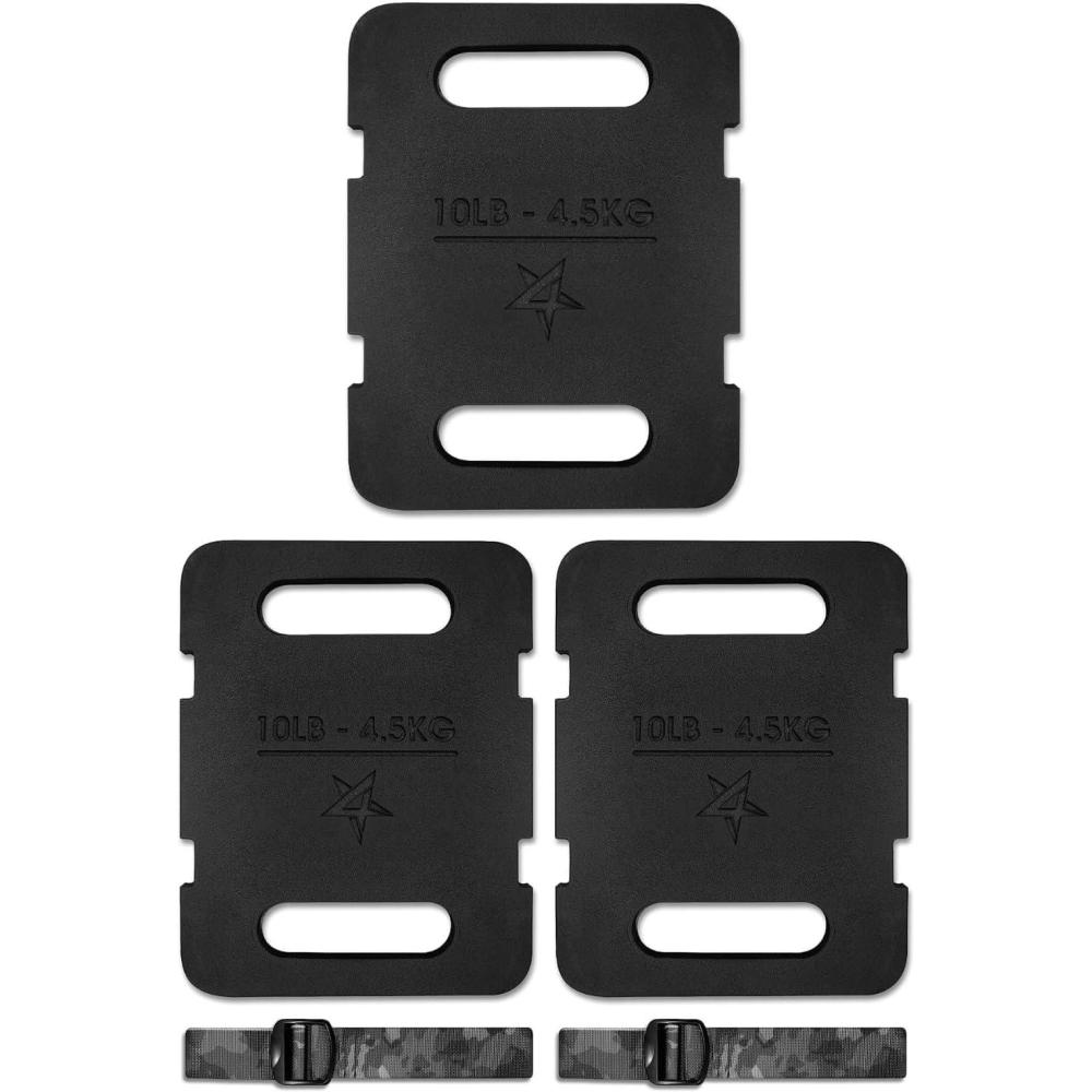 imageYes4All Attachable Rucking Weight for Backpack Cast Iron Training Weight Plate with QuickAttach Strap Slots Ergonomic Rounded Handle for Weighted Walking Hiking Rucking30LB