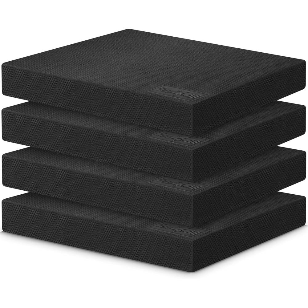 imageYes4All Balance Pad Nonslip TPE Foam Balance Pad with Upgraded Sizes  L XL XXL Balance Mat for Fitness Yoga ampamp Stability Training  Multicolor OptionsA1Set 4pcs Black  L