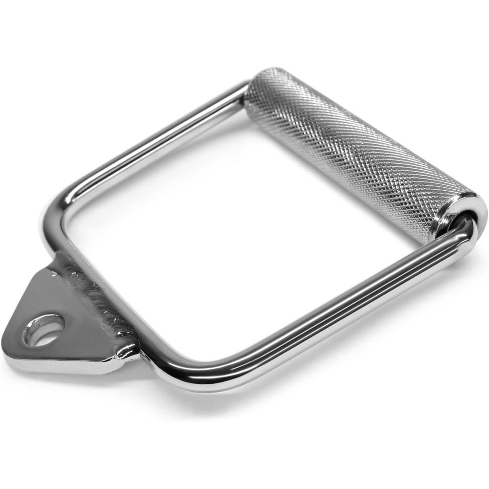 imageYes4All Cable Machine Attachment Double D Handle ampamp Tricep Rope Cable Attachment Weight Machine Accessories Load 880 LB for Home GymA Single D Handle  Chrome