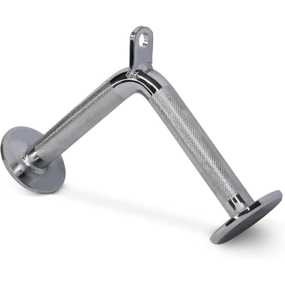 imageYes4All Cable Machine Attachment Row Handles Tricep Rope Straight Bar V Bar LAT Pulldown Accessories Load 880 LB for Home GymE V Bar  Chrome