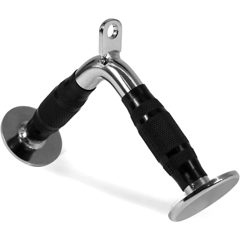 imageYes4All Cable Machine Attachment Row Handles Tricep Rope Straight Bar V Bar LAT Pulldown Accessories Load 880 LB for Home GymF V Bar  Rubber