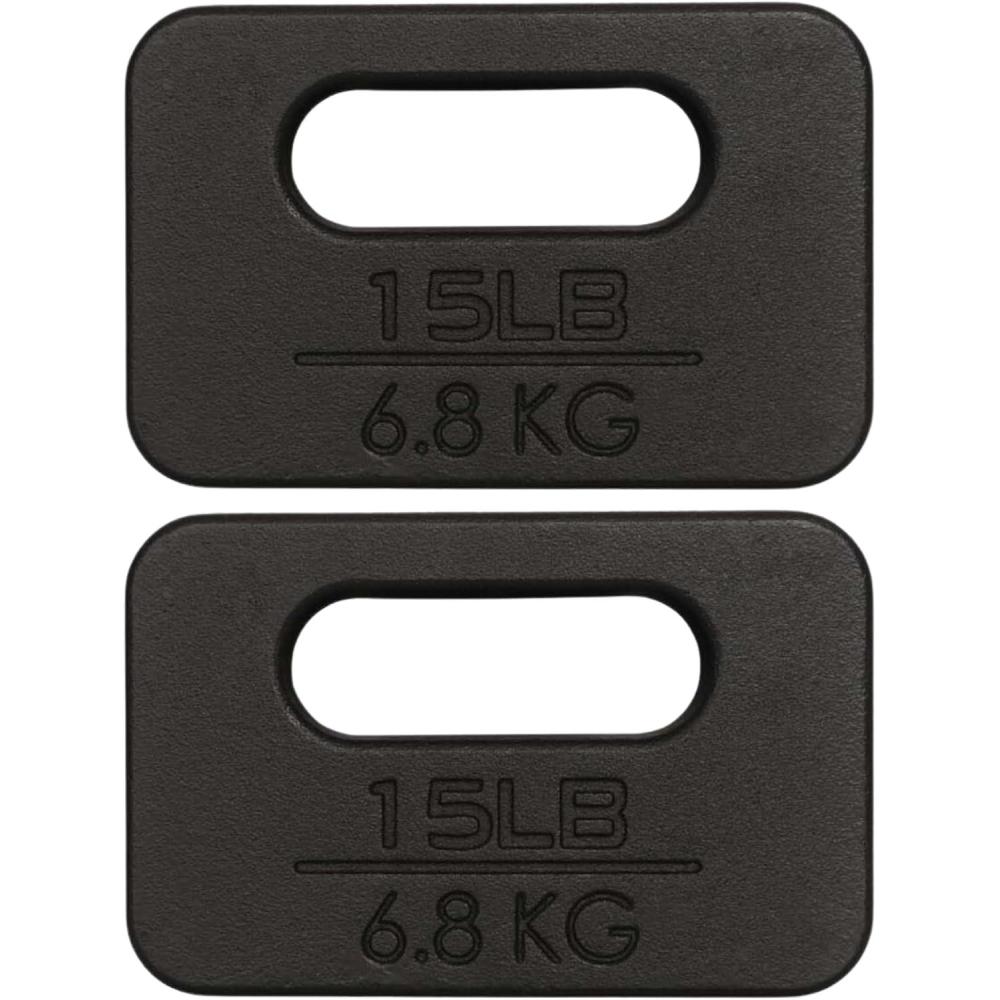 imageYes4All Cast Iron Rucking Weight for Backpack Training Weight Plate with Ergonomic Rounded Handle Protective Glossy Finish for Weighted Walking Hiking Rucking Resistance Workout 10 LBI 2x15LB