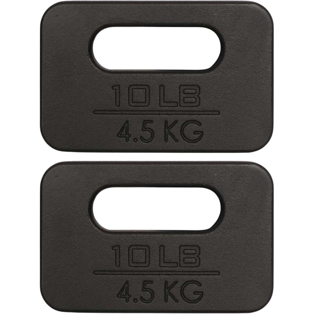 imageYes4All Cast Iron Rucking Weight for Backpack Training Weight Plate with Ergonomic Rounded Handle Protective Glossy Finish for Weighted Walking Hiking Rucking Resistance Workout 10 LBH 2x10LB