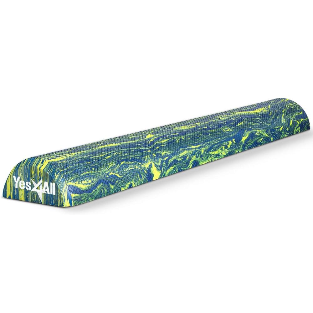 imageYes4All EVA Firm Foam Roller for Stretching Half Yoga Back Roller for Muscle Massage for Pilates Yoga Balance ampamp Core Exercises  1236 inches36inch  Blue  Green