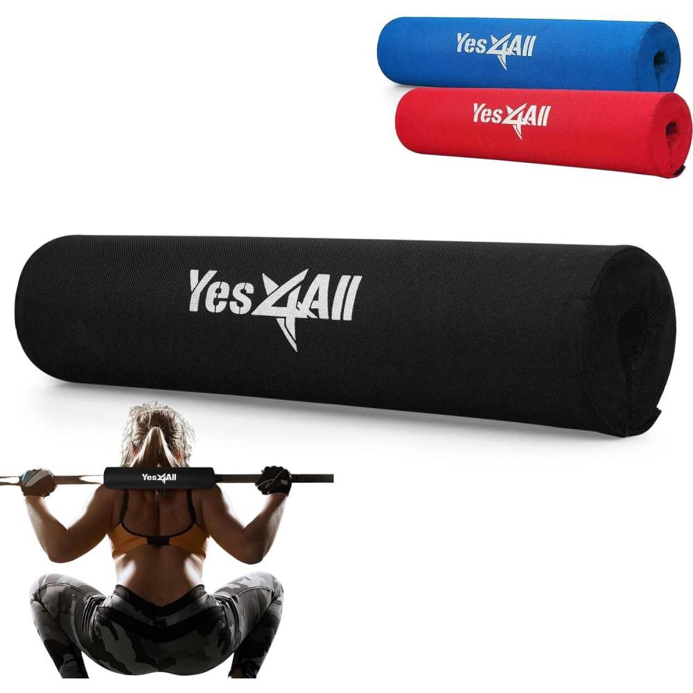 imageYes4All Ergonomic Foam Bar Pad Olympic Barbell Squat ampamp Neck Pad for Squats Hip Thrusts ampamp Weight Lifting BarBlack