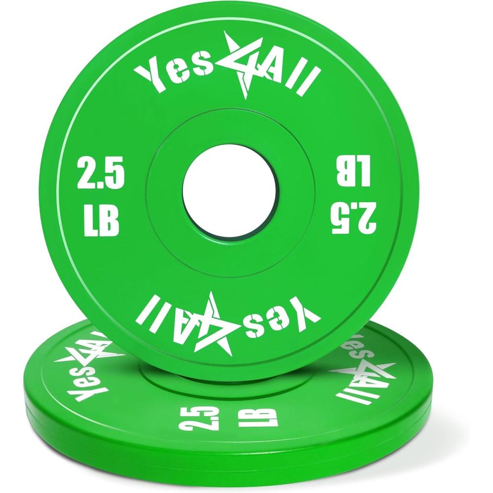 imageYes4All Fractional Weight Plates Set Available In Steel And Rubber Set of 246 Plates in 125LB 25LB or 5LB Sizes Micro Change Plates for Dumbbell and Olympic Barbell WeightliftingJ 25LB x 2pcs Rubber
