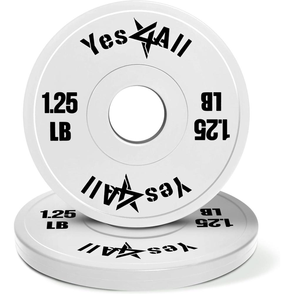 imageYes4All Fractional Weight Plates Set Available In Steel And Rubber Set of 246 Plates in 125LB 25LB or 5LB Sizes Micro Change Plates for Dumbbell and Olympic Barbell WeightliftingI 125LB x 2pcs Rubber