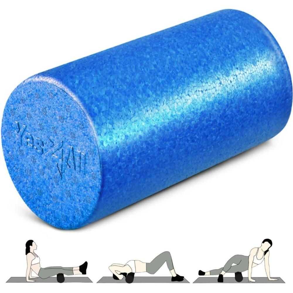 imageYes4All HighDensity EPP Round Back Roller Foam Exercise Foam Roller for Yoga Pilates ampamp Stretching  12 18 24 36 inchBlue