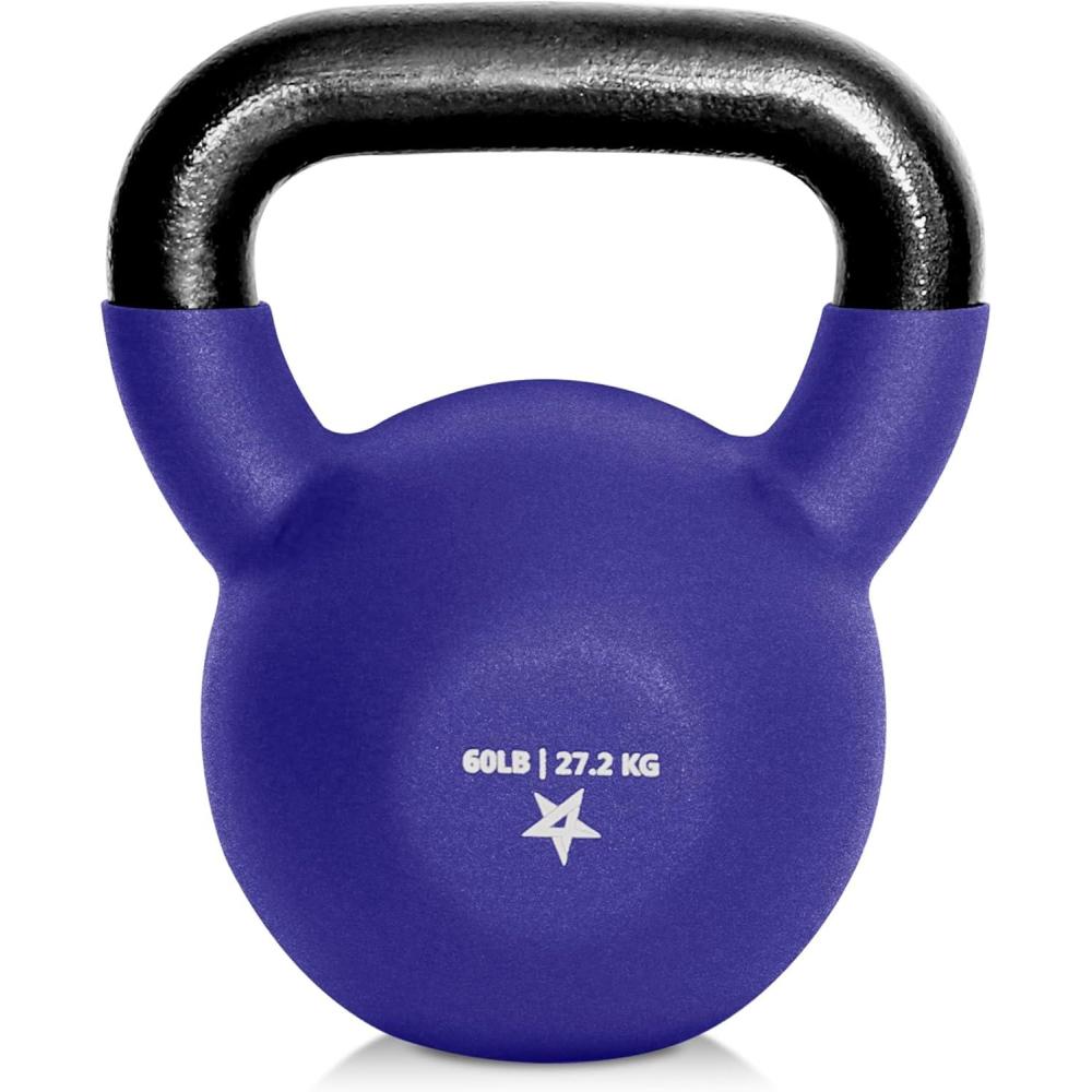 imageYes4All Kettlebell 565 LB Neoprene Coated Cast Iron Kettlebells Wide Grip Handle ampamp Flat Bottom for Swings Squats Deadlifts Push Ups ampamp Full Body Training at Home Gym Single ampamp SetN 60LB Dark Green