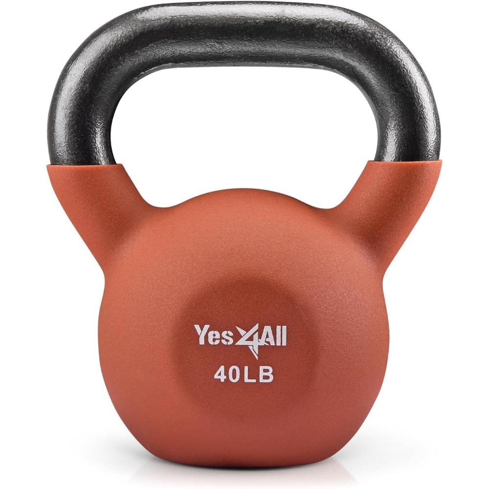 imageYes4All Kettlebell 565 LB Neoprene Coated Cast Iron Kettlebells Wide Grip Handle ampamp Flat Bottom for Swings Squats Deadlifts Push Ups ampamp Full Body Training at Home Gym Single ampamp SetI 40LB Spice Route