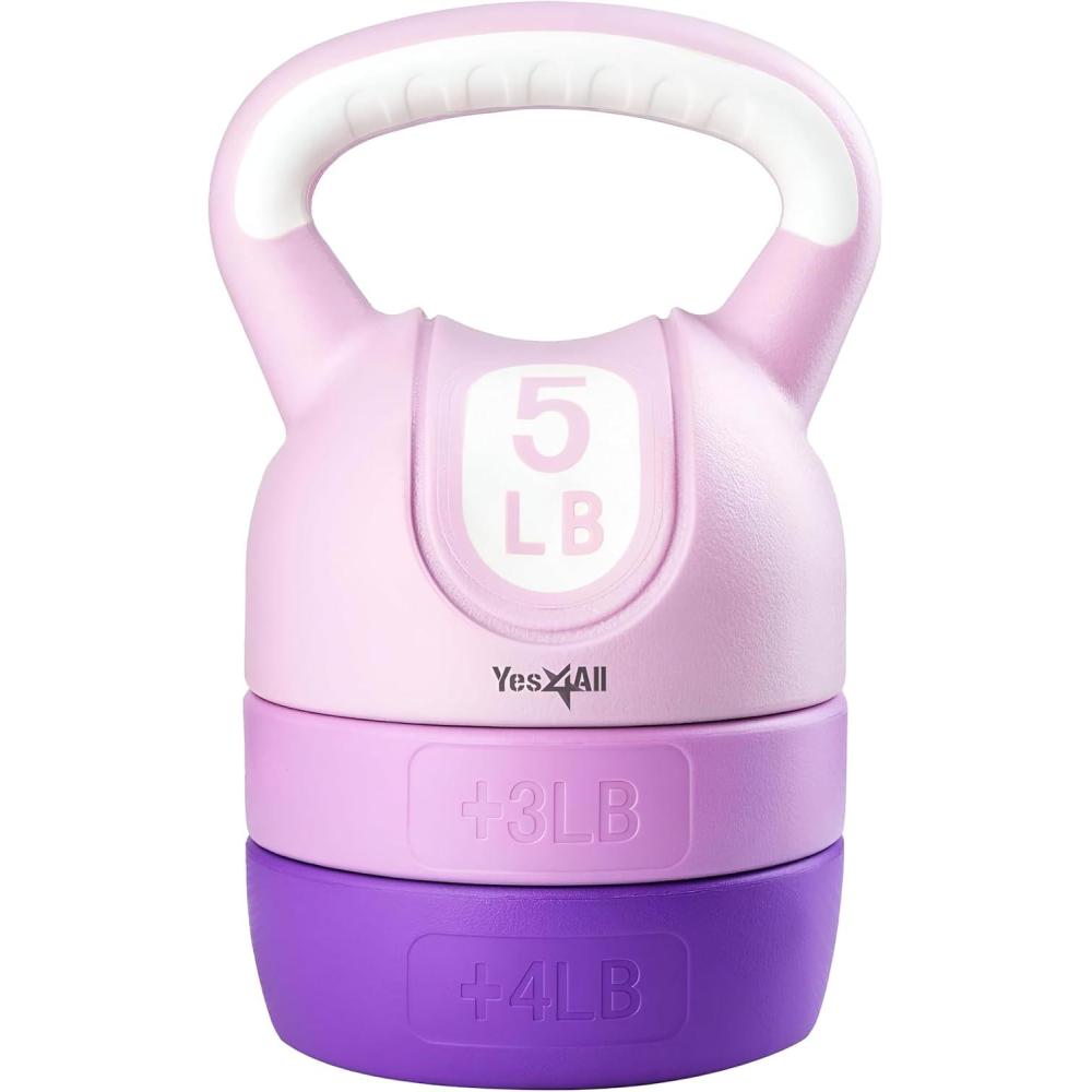 imageYes4All Kettlebell Sets  Adjustable Kettlebell Set for Strength Training  Kettlebells Adjustable Weight for Versatile WorkoutsA Purple