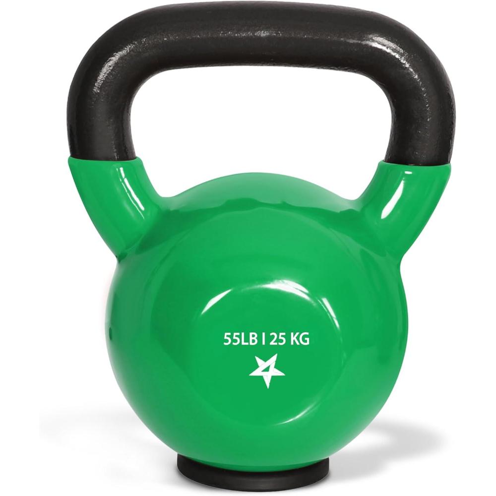 imageYes4All Kettlebells Rubber Base Kettlebell Set for Women Strength Training Kettlebells Weights 1065 lbsM 55LB Grass Green
