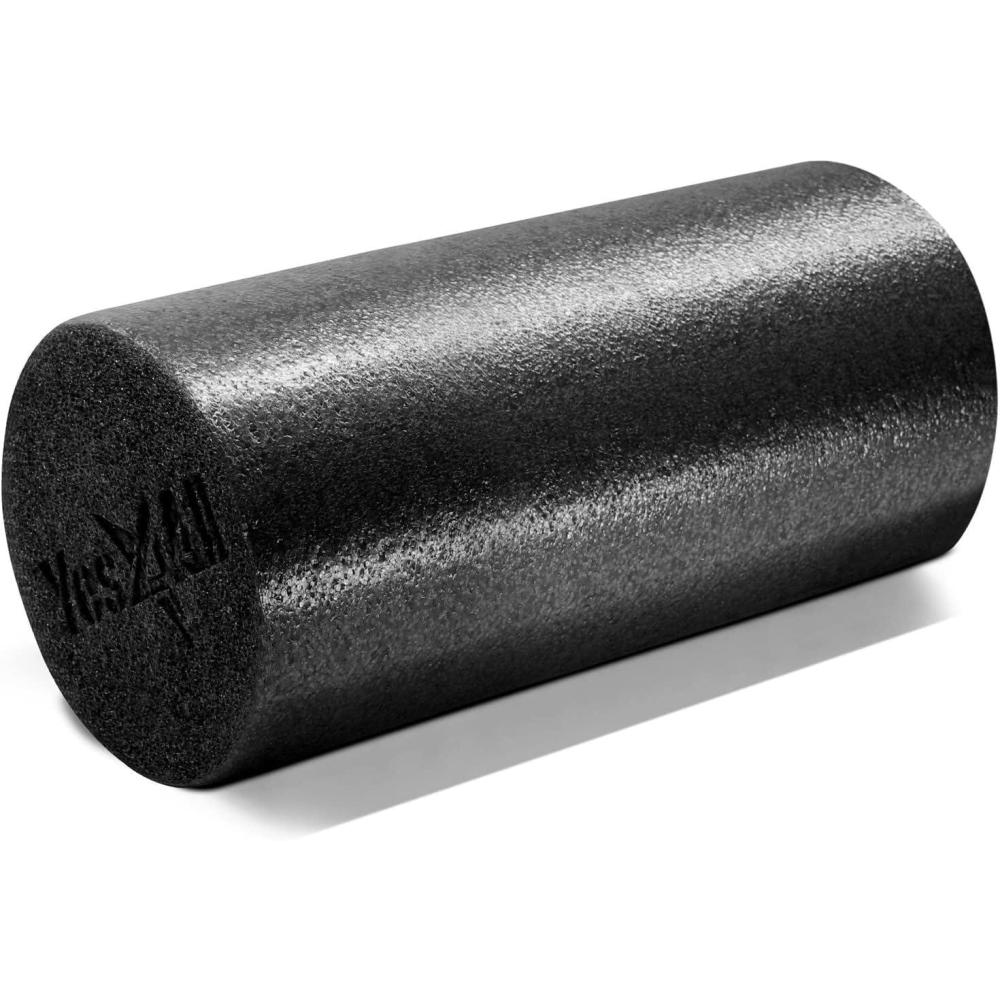 imageYes4All Medium Firm Round PE Foam Roller 12 18 24 36 Inches for Pilates Yoga Stretching Balance ampamp Core ExercisesBlack 12inch