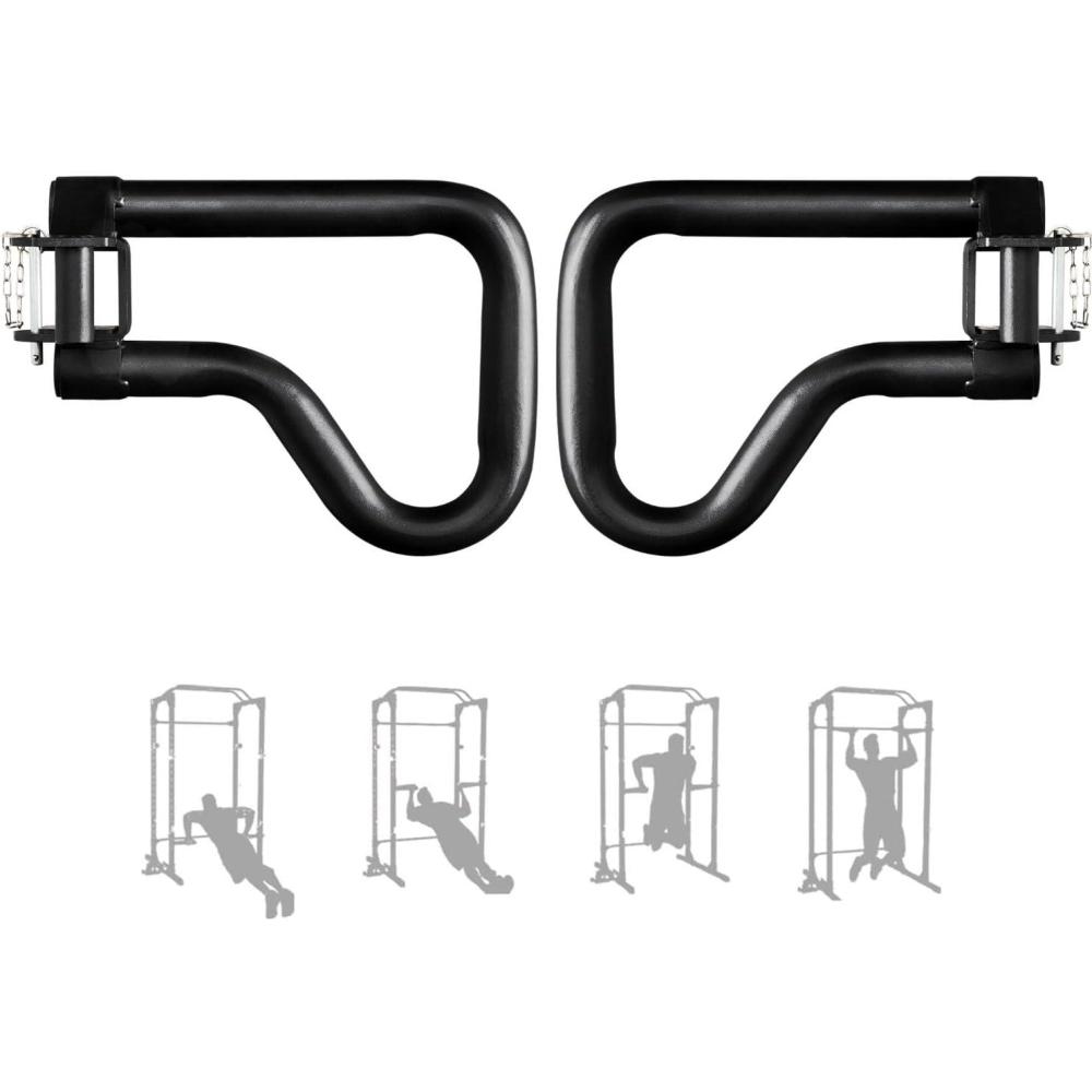 imageYes4All Power Rack JHooks ampamp Attachments  Heavy Duty Barbell Holders Compatible with 2x2 ampamp 3x3 Power Racks for Home GymA Multi Grip Dip Bar Attachment  Pair