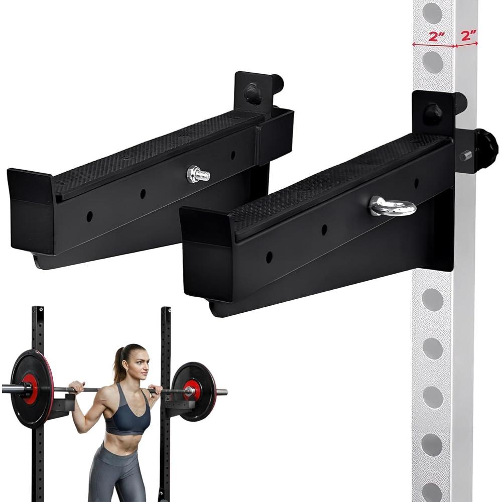 imageYes4All Power Rack JHooks ampamp Attachments  Heavy Duty Barbell Holders Compatible with 2x2 ampamp 3x3 Power Racks for Home GymB Premium Spotter Arms for Power Racks 2x2