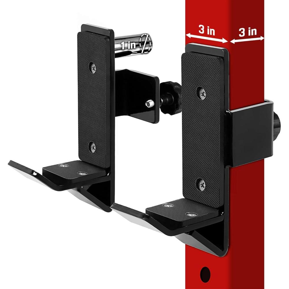 imageYes4All Power Rack JHooks ampamp Attachments Heavy Duty Barbell Holders Compatible with 2x2 ampamp 3x3 Power Racks for Home GymE JHook for 3x3 Rack with 1 or 58 Hole