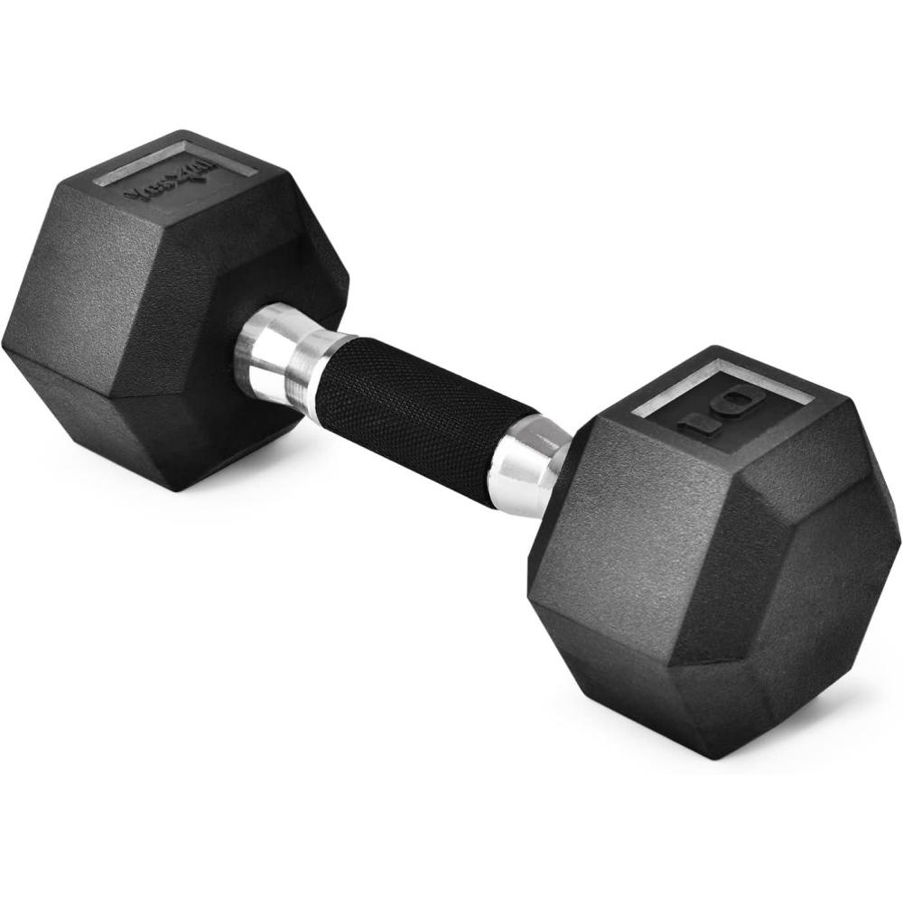 imageYes4All Rubber Grip Encased Hex Dumbbell  Hand Weights With AntiSlip 550 LBS SingleB 10 Pounds