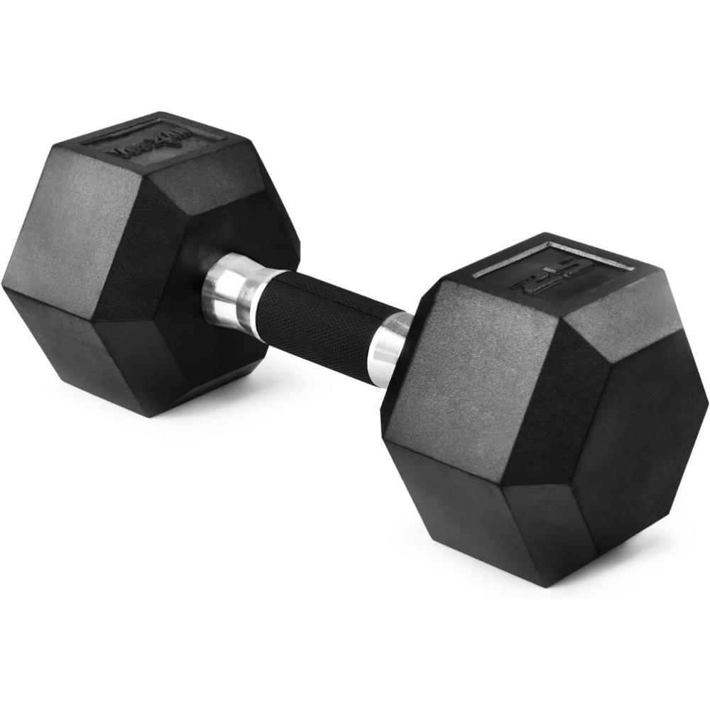 imageYes4All Rubber Grip Encased Hex Dumbbell Hand Weights With AntiSlip 550 LBS SingleE 25 Pounds