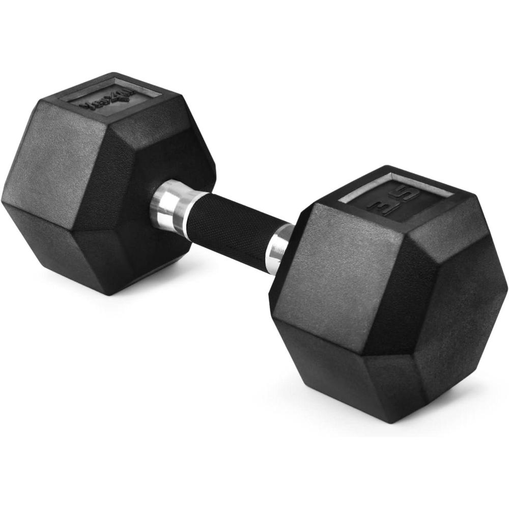 imageYes4All Rubber Grip Encased Hex Dumbbell Hand Weights With AntiSlip 550 LBS SingleG 35 Pounds