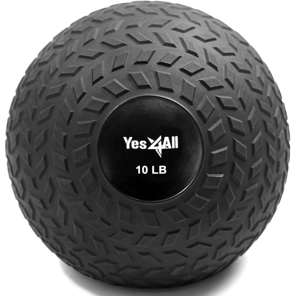 imageYes4All Slam Balls 1040lb Weighted Ball Weight Durable PVC Sand Filled Workout Dynamic Slam Ball for Core StrengthenBlack