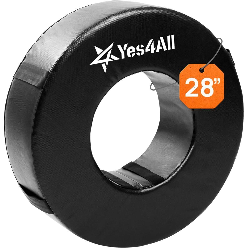 imageYes4All Tackling Dummies for Youngth Football 11lbs 20lbs Leather Block and Tackle Dummies for Contact Drills Martial ArtsBBlack  Tackle Wheel Ring Football