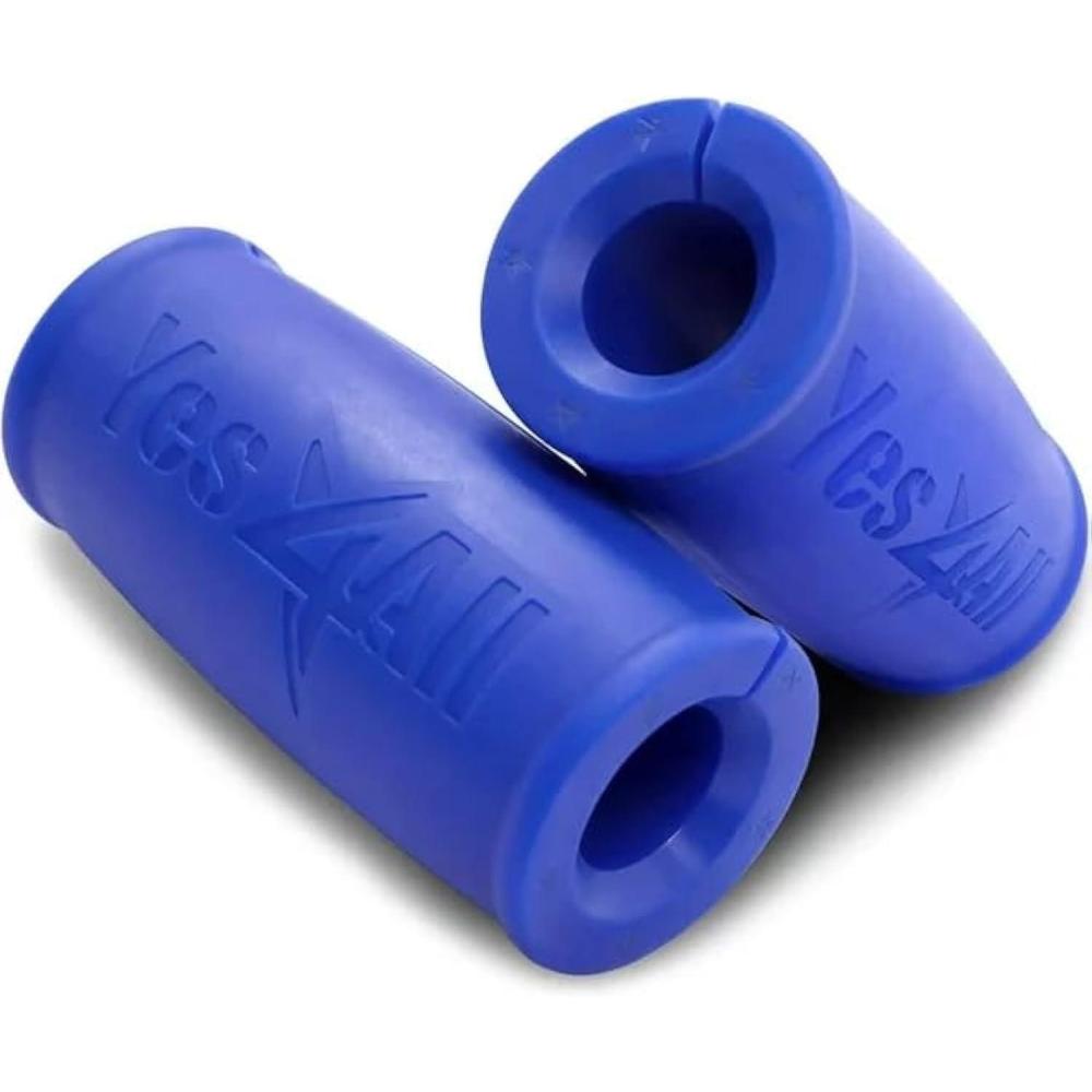 imageYes4All Thick Dumbbell Handles Grips Firm Rubber Barbell Grips Great for Increasing Forearm Strength Weightlifting Muscle Building Cable AttachmentsB Blue 22