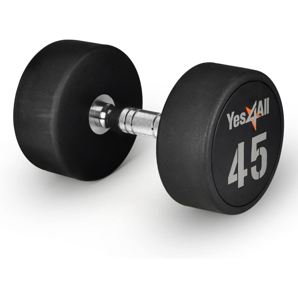 imageYes4All Urethane Dumbbell with AntiSlip Knurled Handle 550 LB for Muscle Building  Sold IndividuallyI 45 Pounds