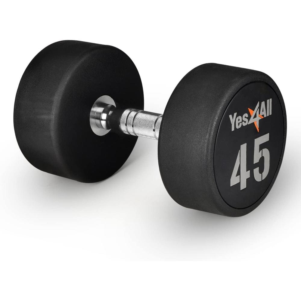 imageYes4All Urethane Dumbbell with AntiSlip Knurled Handle 550 LB for Muscle Building  Sold IndividuallyI1 45 Pounds