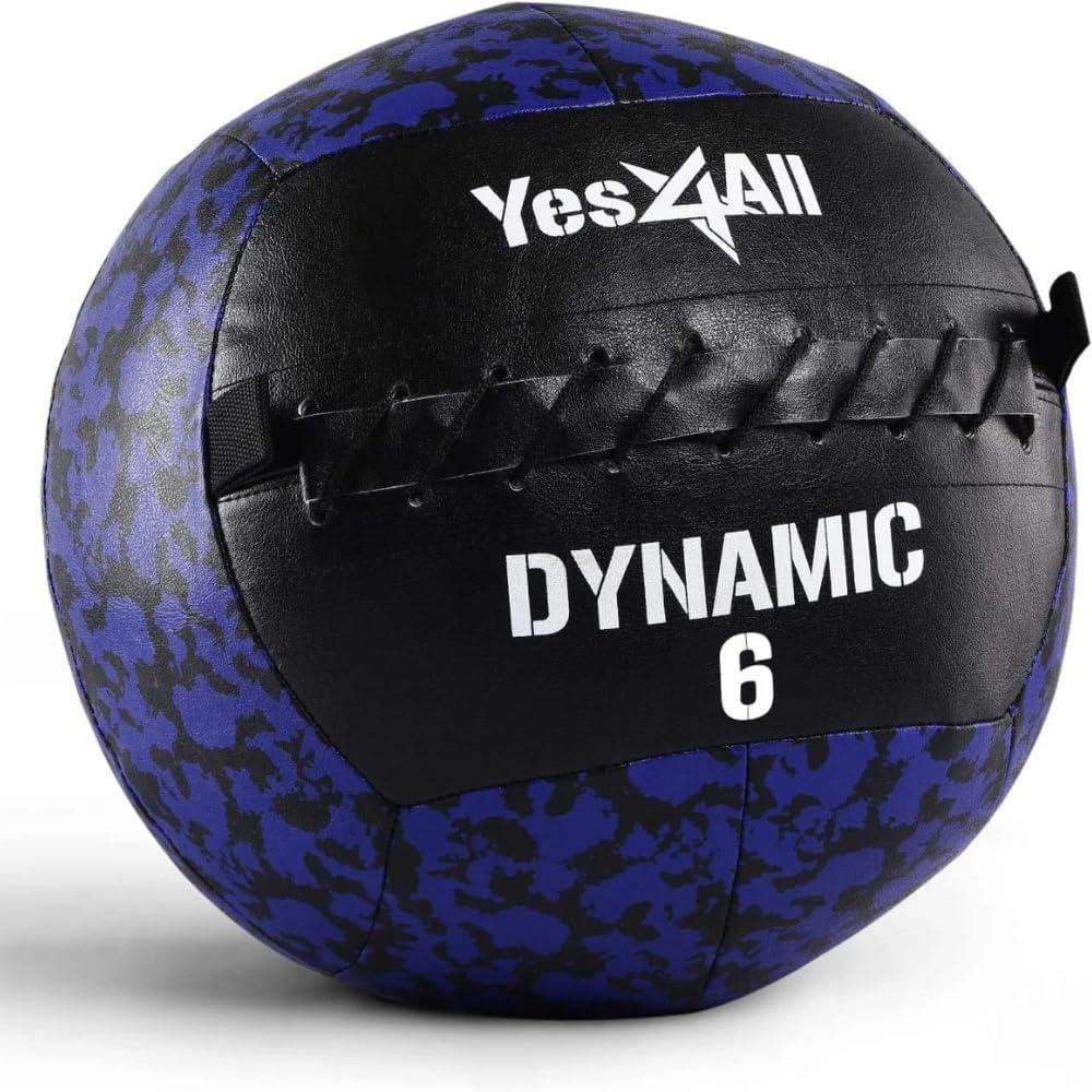 imageYes4All Wall Ball Soft Leather Weighted Iron Sand Ball for Dynamic Multifunctional Exercise 6 LB 30 LBB Soft Surface Dynamic