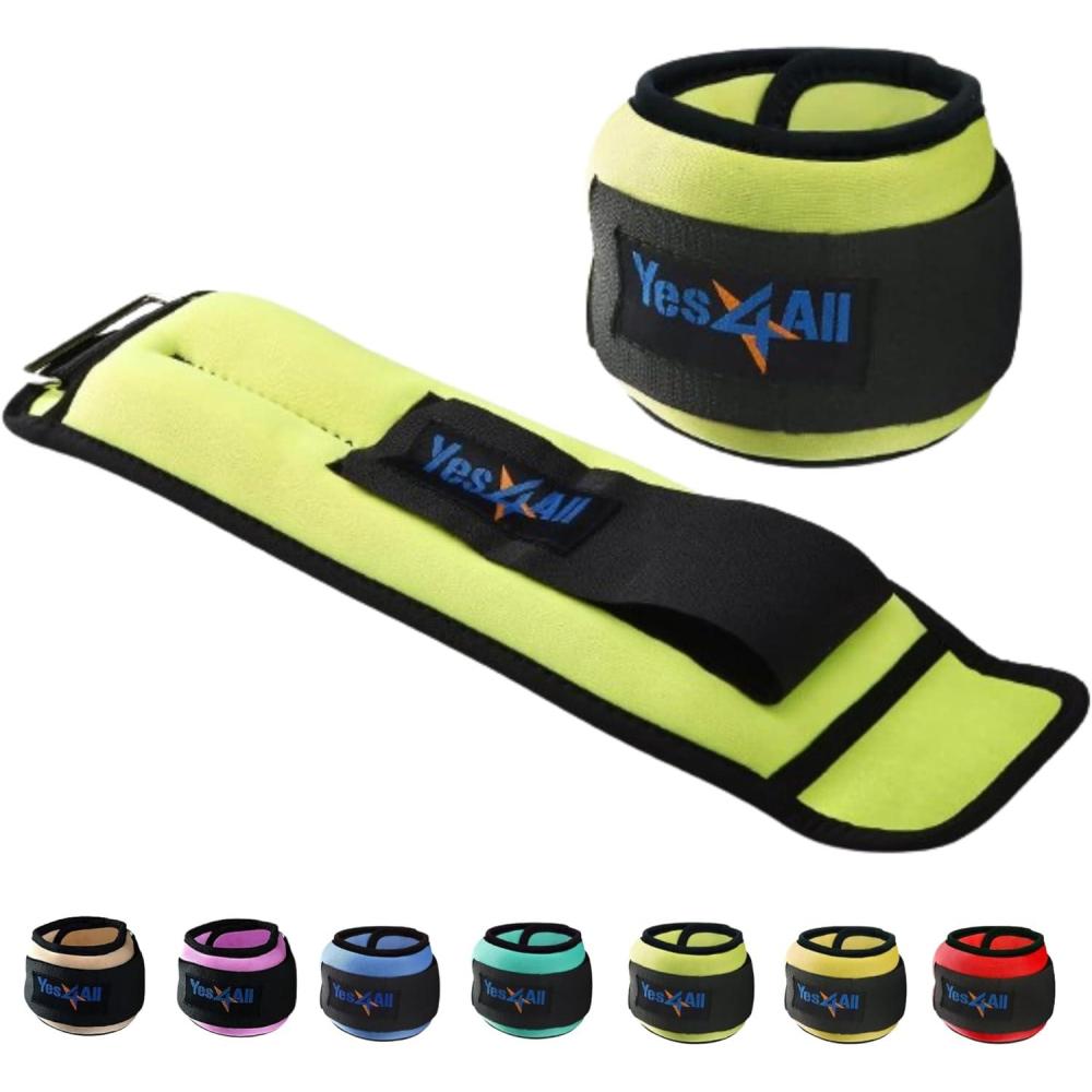 imageYes4All Wrist ampamp Ankle Weights Pair 1lb 10lbs Adjustable Strap for Walking Jogging Pilates Gym Fitness Workout for Women MenE 6Lbs Pair 3lb x 2 Lime