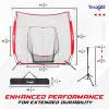 Yes4All 7x7ft Baseball Net with Batting Tee, Durable Softball Nets for Hitting and Pitching Practice, Backstop Net for Backyard Training