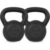 Yes4All Cast Iron Kettlebell, Strength Training Kettlebells 5-80 Lb (5,10,15,20,25,30,35,40,45,50,60,70,80 Lb) for Full Body Workout, Push up, Strength Training – Single & Kettlebell Set of 2 for Men(I.Black 45lbs)
