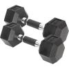 Yes4All Chrome/Rubber Grip Encased Hex Dumbbells – Hand Weights With Anti-Slip 10-30 LBS Pair(B. 10lbs – Pair)