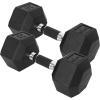 Yes4All Chrome/Rubber Grip Encased Hex Dumbbells – Hand Weights With Anti-Slip 10-30 LBS Pair(F. 30lbs – Pair)