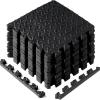 Yes4All EVA Interlocking Mats, Puzzle Floor Tiles, Foam Floor Padding with Border for Furniture, Home Space, Living Room, Garage 11,15,32,99 SQFT(Black)