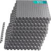 Yes4All EVA Interlocking Mats, Puzzle Floor Tiles, Foam Floor Padding with Border for Furniture, Home Space, Living Room, Garage 11,15,32,99 SQFT(Grey)