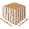 Yes4All EVA Interlocking Mats, Puzzle Floor Tiles, Foam Floor Padding with Border for Furniture, Home Space, Living Room, Garage 11,22,32 SQFT(A. Oak Wood Light)
