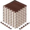 Yes4All EVA Interlocking Mats, Puzzle Floor Tiles, Foam Floor Padding with Border for Furniture, Home Space, Living Room, Garage 11,22,32 SQFT(D. Walnut Wood Dark)