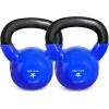 Yes4All Kettlebell, 5-100 LB Vinyl Coated Cast Iron Strength Training Kettlebells for Home Gym Exercises, Fitness, Full Body Workout Equipment, Push Ups, and Grip Strength(D. 20LB – Dark Blue)