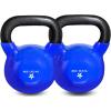 Yes4All Kettlebell, 5-100 LB Vinyl Coated Cast Iron Strength Training Kettlebells for Home Gym Exercises, Fitness, Full Body Workout Equipment, Push Ups, and Grip Strength(I. 45LB – Dark Blue)