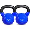 Yes4All Kettlebell, 5-100 LB Vinyl Coated Cast Iron Strength Training Kettlebells for Home Gym Exercises, Fitness, Full Body Workout Equipment, Push Ups, and Grip Strength(E. 25LB – Dark Blue)