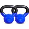 Yes4All Kettlebell, 5-100 LB Vinyl Coated Cast Iron Strength Training Kettlebells for Home Gym Exercises, Fitness, Full Body Workout Equipment, Push Ups, and Grip Strength(B. 10LB – Dark Blue)